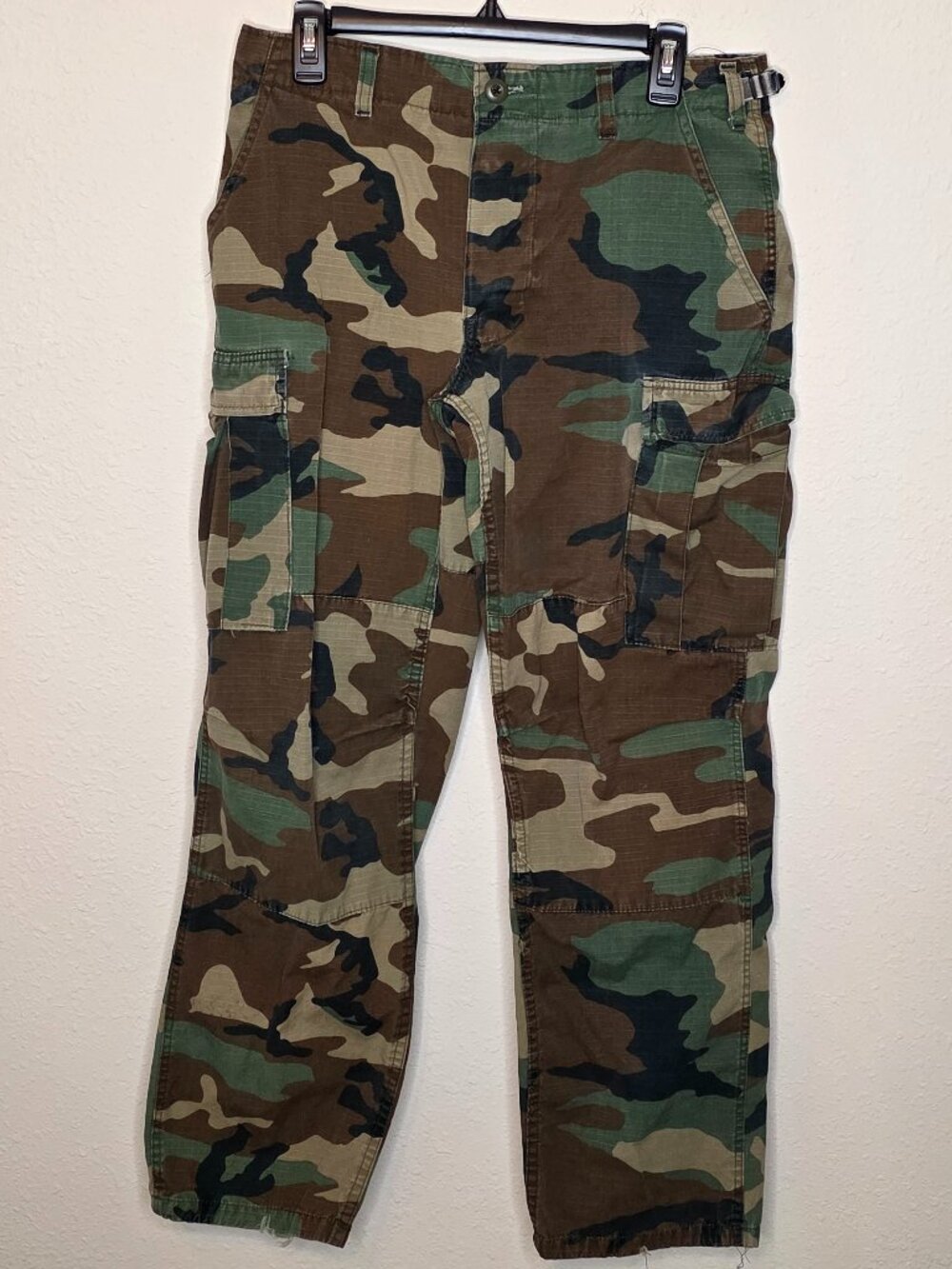 M81 Woodlands Camo Trousers, Vintage Early 90's, Size 31" x 30"